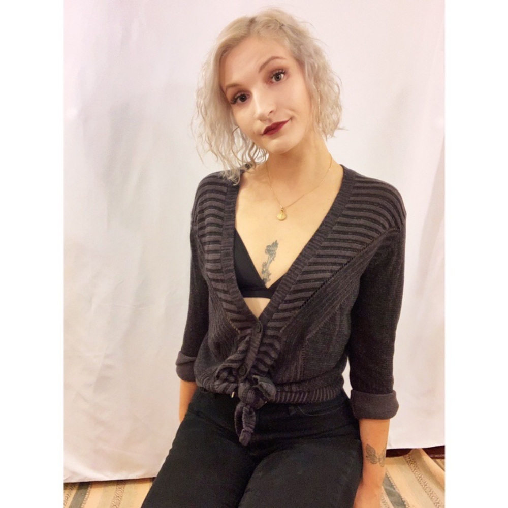 Stripped Grandpa Cardigan